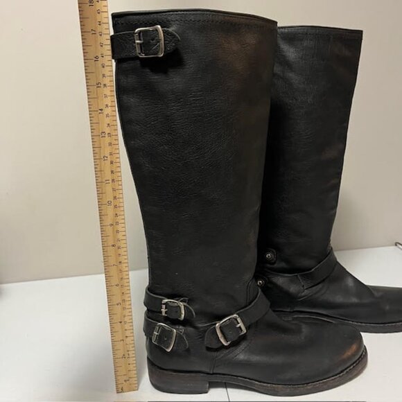 Frye Veronica Slouch Leather Tall Riding Boots US 11 - Picture 13 of 16